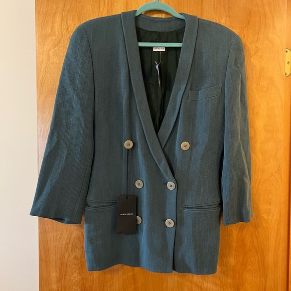 Giorgio Armani Vintage Womens Blazer Jade Green Suit Jacket NWT Sz 40 MSRP $1250 - Picture 5 of 9